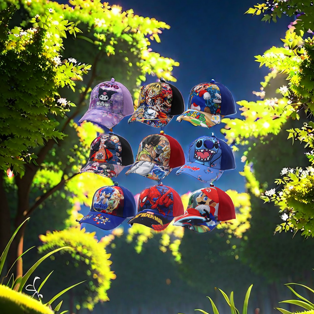 Foreign Trade Version Children's Hat Naruto Super Mary Spiderman Printed Baseball Cap Boys And Girls Duck Cap Animation Elements Design Other Categories Random Hair