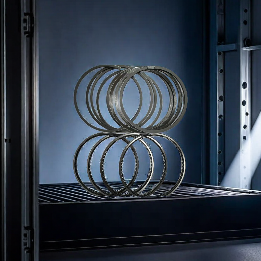 Engine Mechanic Installing Dhatsu Piston Rings