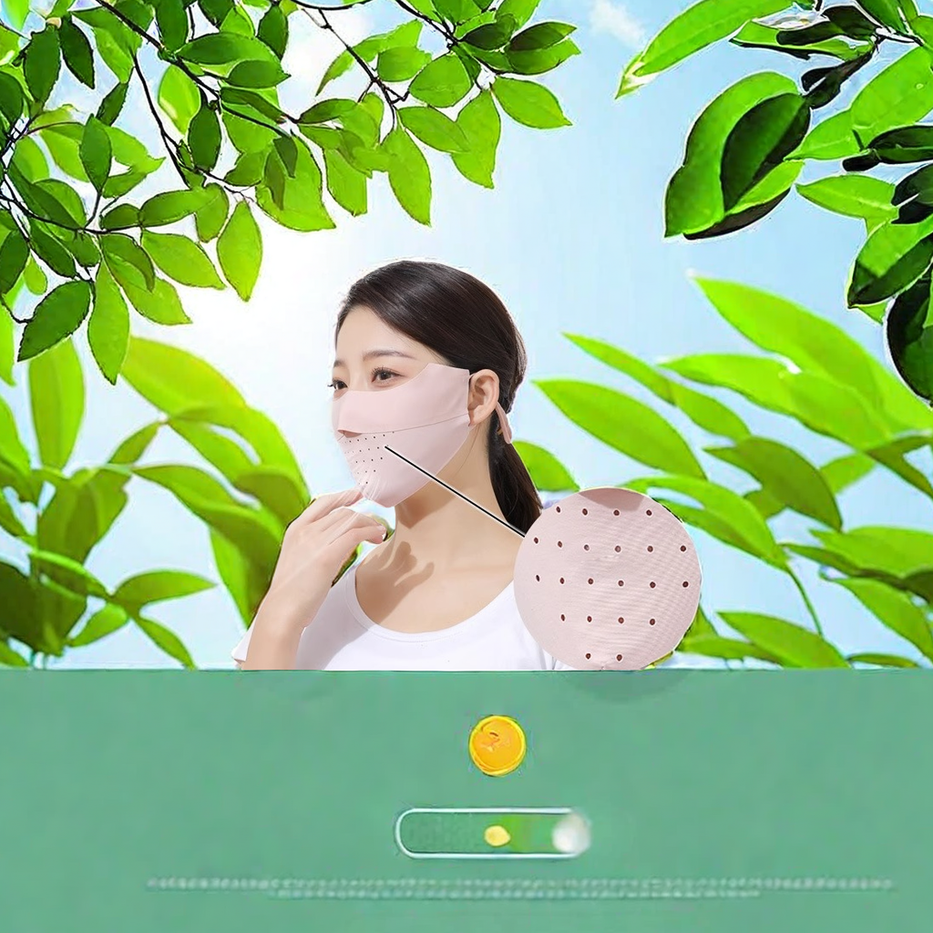 Ice silk sunscreen mask ladies full face shade fashion Korean version eye protection Angle outdoor summer breathable UV protection mask 4061 details Picture