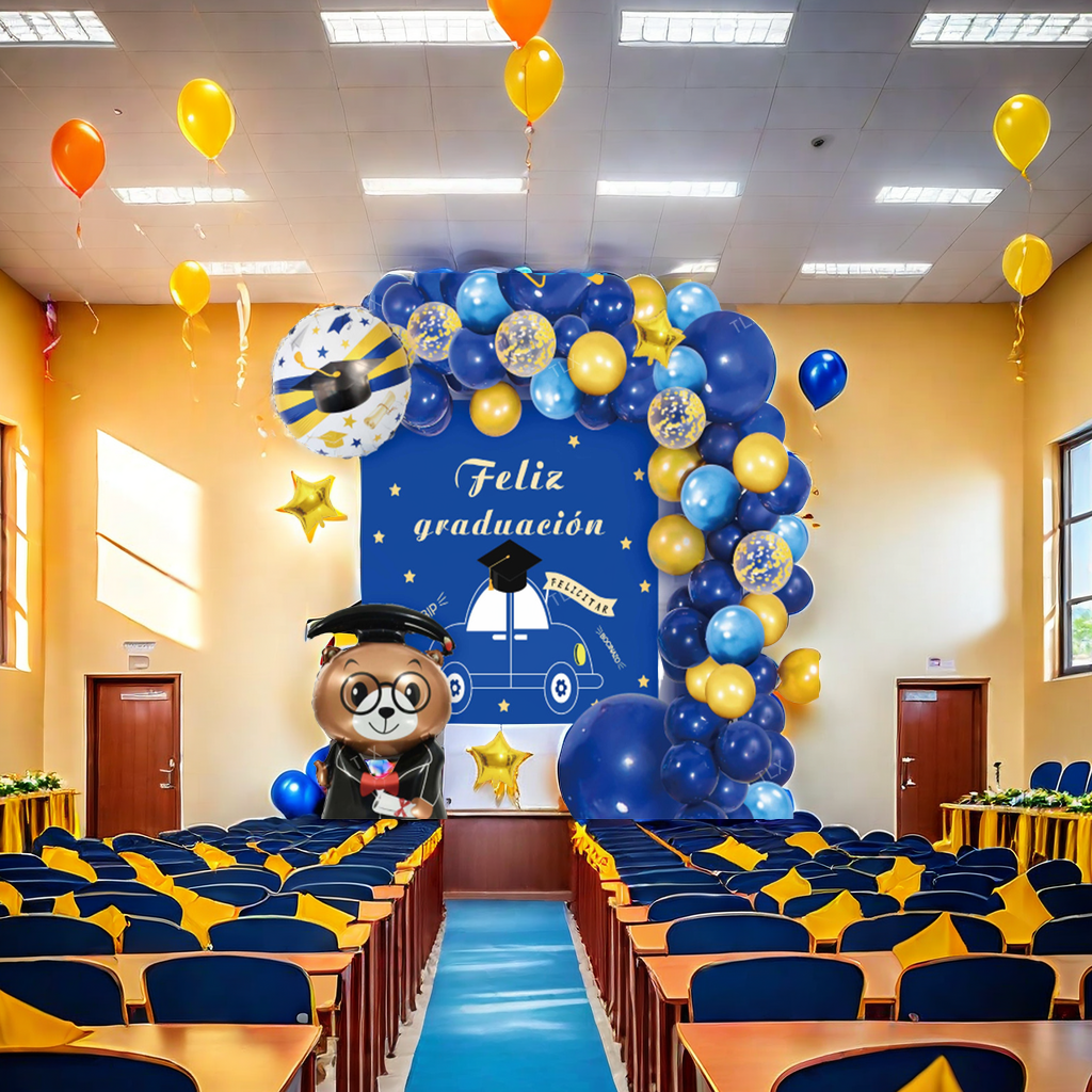 The cross-border foreign trade Spanish graduation season ceremony was decorated with balloons in the classroom. The kindergarten party scene was set up with exquisite and vivid handicrafts, enhancing the festive atmosphere details Picture