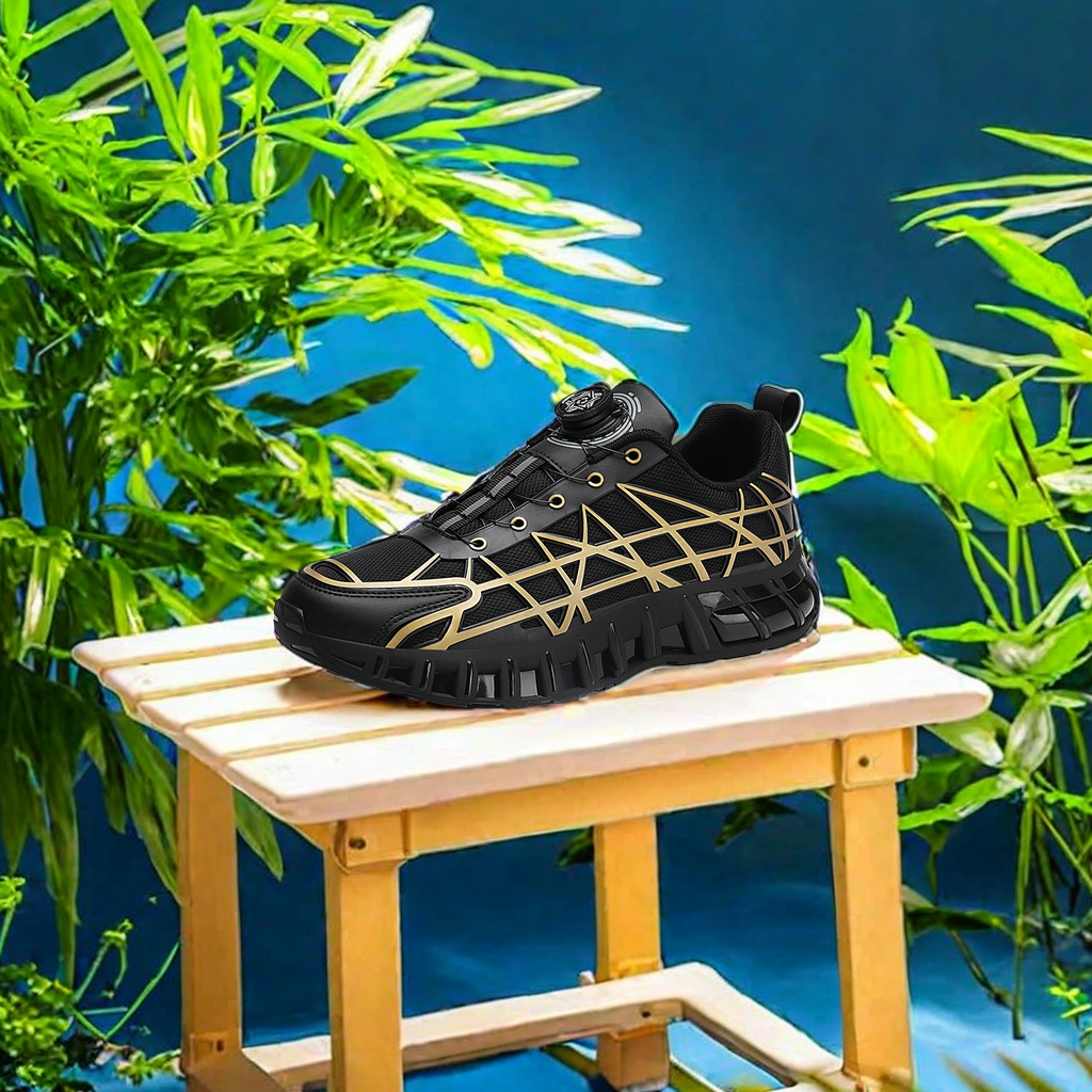 2024 New Summer And Autumn Men's Network Sports Shoes Ventilated Mesh Design Father Shoes Outdoor Running Shoes Rotary Buckle Casual Shoes Live Hot Push Football Shoes Trend Item Picture