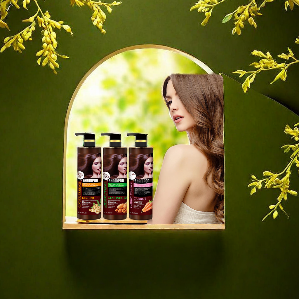 Foreign trade cross-border exclusive nut and olive shampoo 44ml salon-grade carrot and ginger body wash deeply cleanses and nourishes hair details Picture