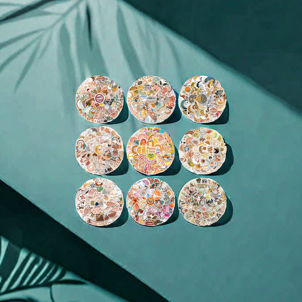 亚马逊热销款50张波西米亚艺术贴纸 行李箱笔记本吉他专用 防水涂鸦贴画 其他分类全新包装