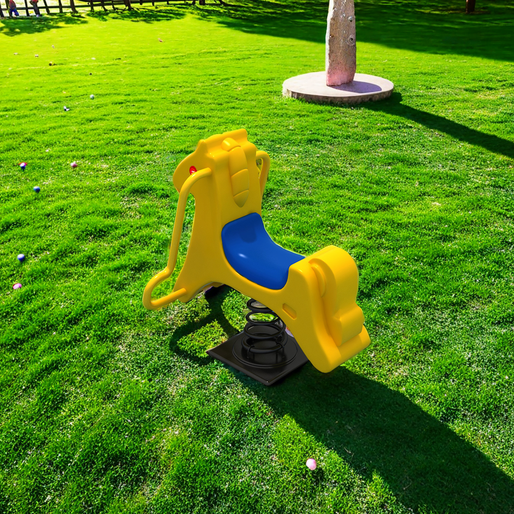 Children's outdoor rocking horse spring PE toys kindergarten community park amusement equipment seesaw swivel chair rocker Hualong play toy manufacturers direct sales details Picture