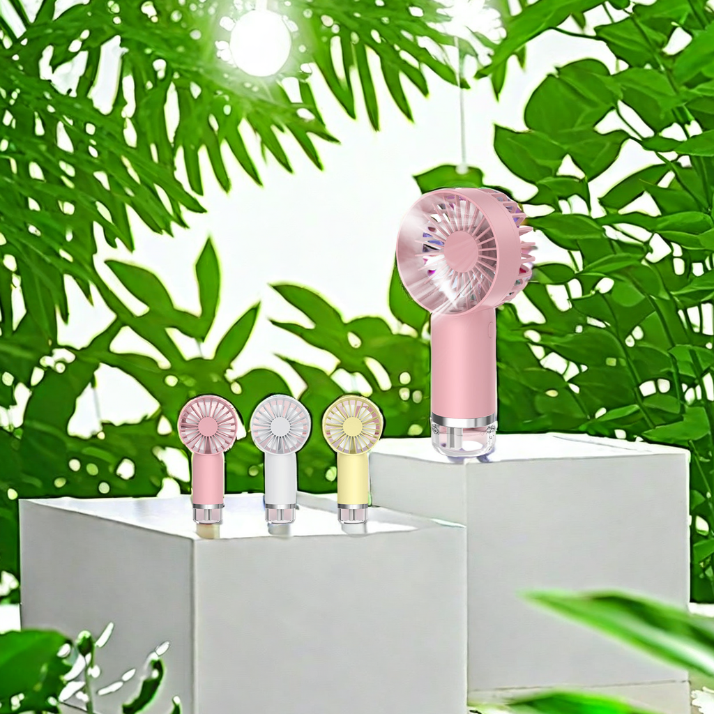 The 2024 new handheld mini fan with hydrating spray function and integrated pore cleaner design is a popular cross-border live-streaming gift. It is directly approved by the manufacturer as a high-quality choice details Picture