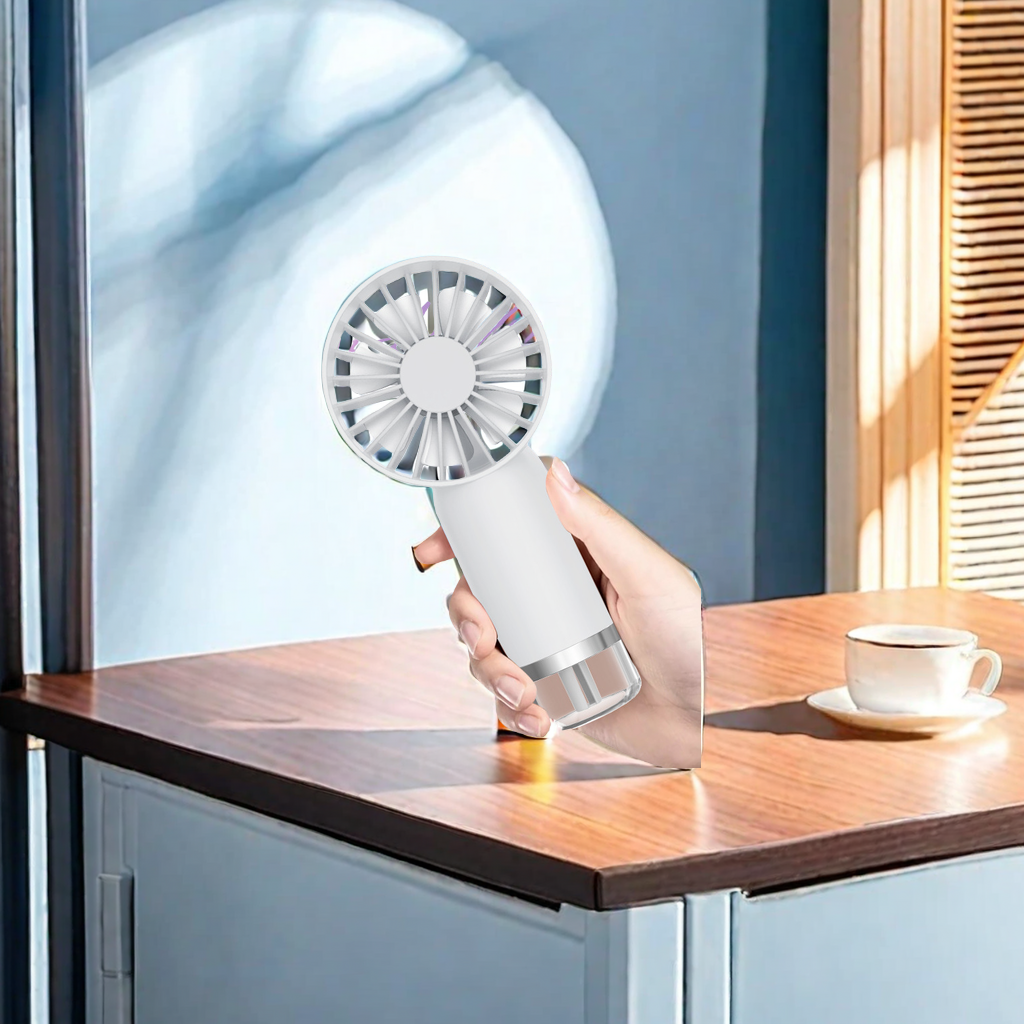 The 2024 new handheld mini fan with hydrating spray function and integrated pore cleaner design is a popular cross-border live-streaming gift. It is directly approved by the manufacturer as a high-quality choice Specification image