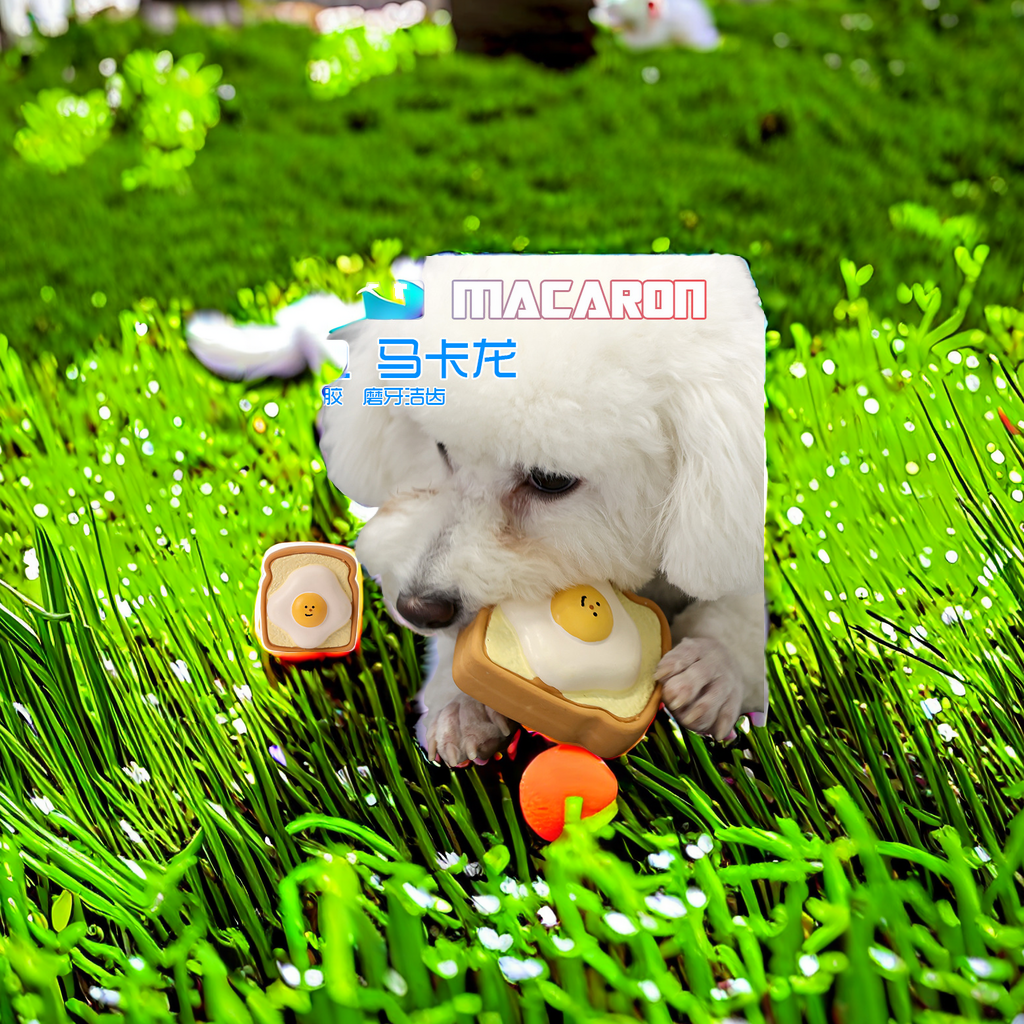 Pet Toy 4821 Latex Egg Bread Macaron Shape Sound Bite Interactive Dog Pet Products To Enhance Interactive Fun
