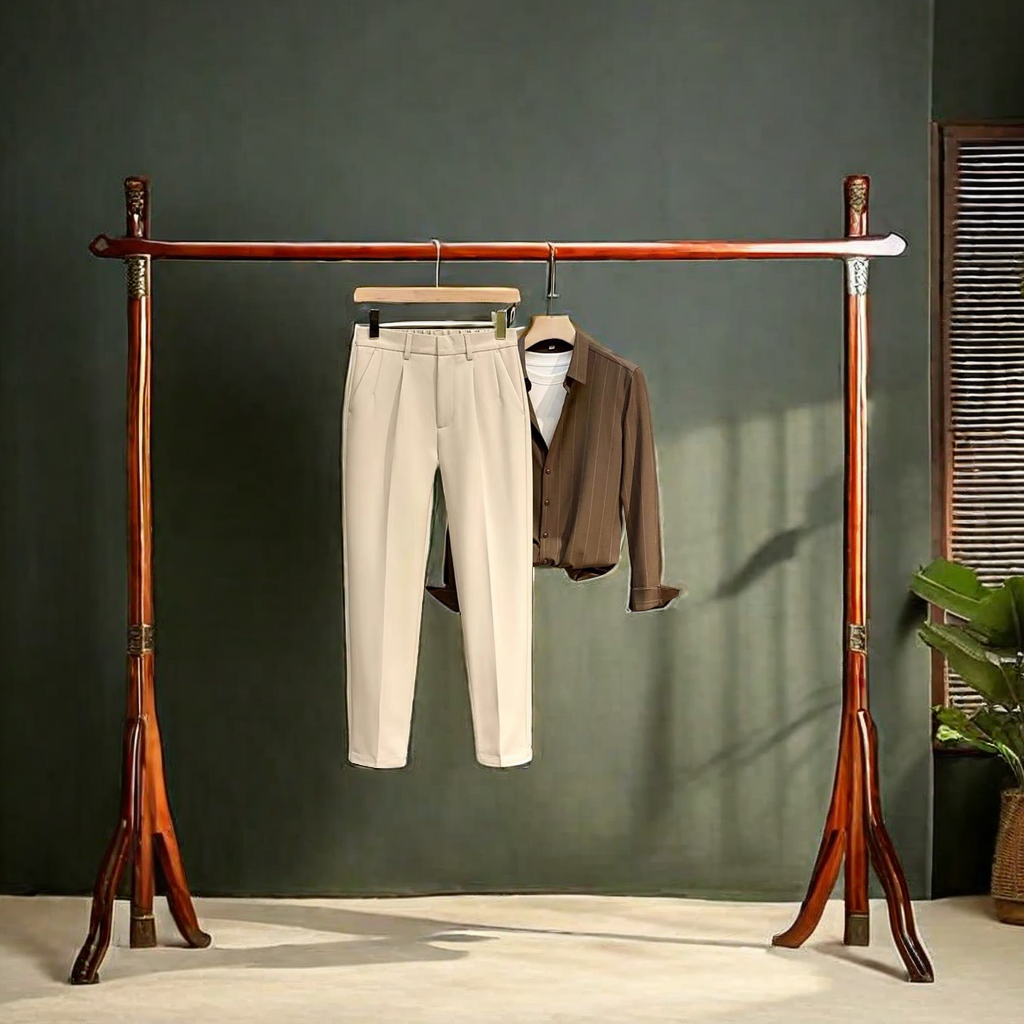 The new autumn collection of men's solid-color slim-fitting 9-inch dress pants from a trendy brand features British-style no-iron suit pants with a sense of drape and casual wear. Paired with a T-shirt, it makes you look more stylish Specification image