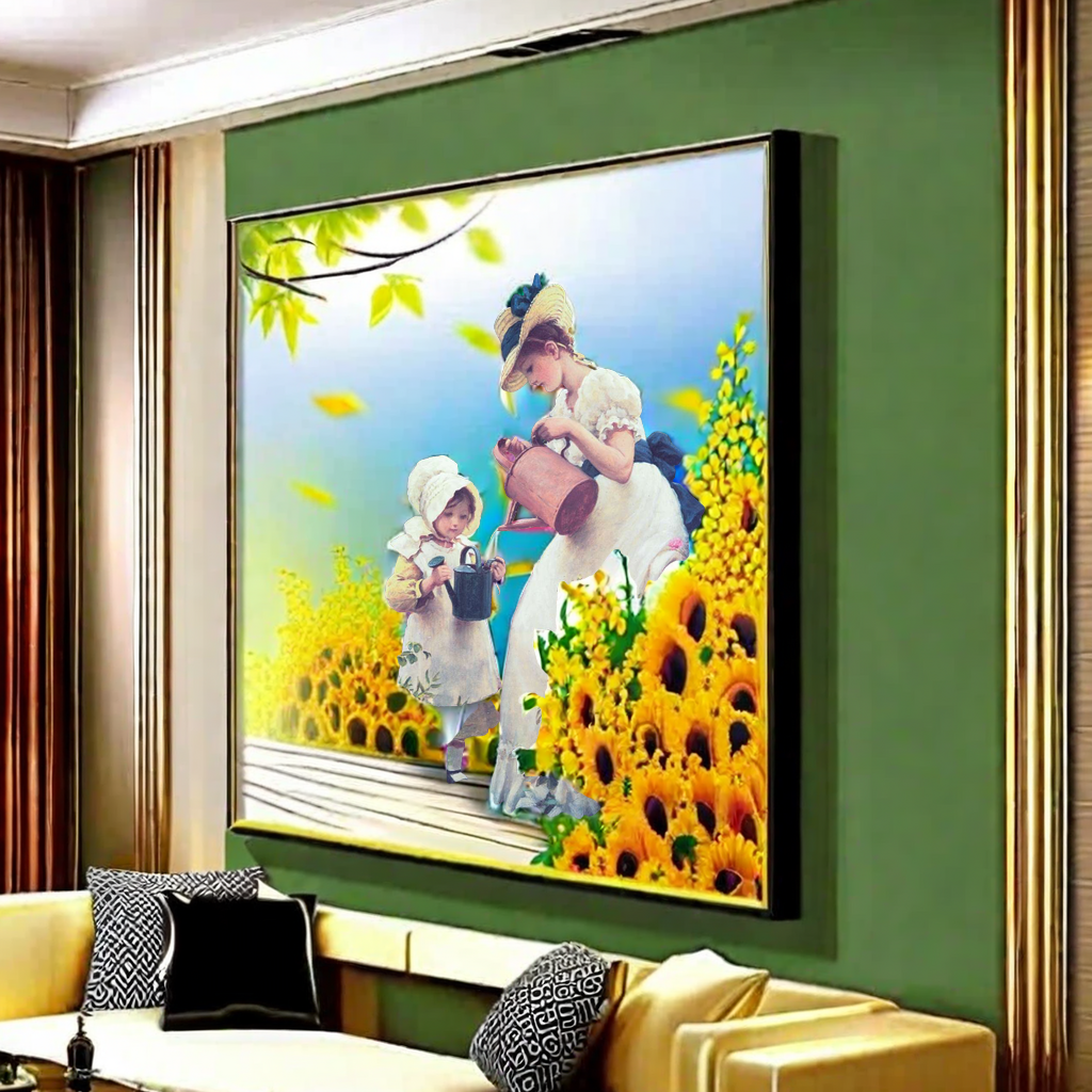 رسم لوحة خلفية للصغرفة الجلوس والأثاث details Picture