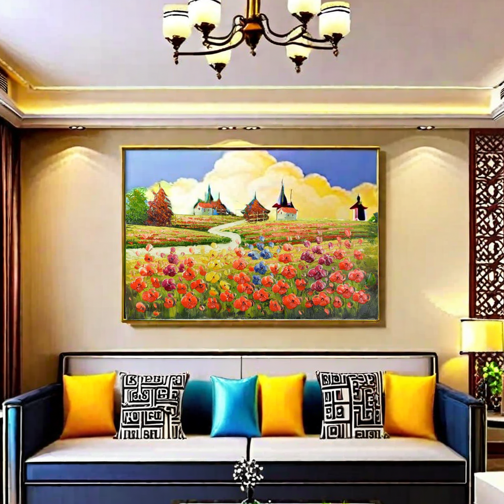 رسم لوحة خلفية للصغرفة الجلوس والأثاث Item Picture