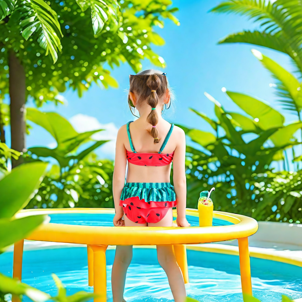 24年新款女童夏季透气分体吊带两件套木耳边可爱泳衣 儿童泳装夏日游泳必备款 其他分类可选