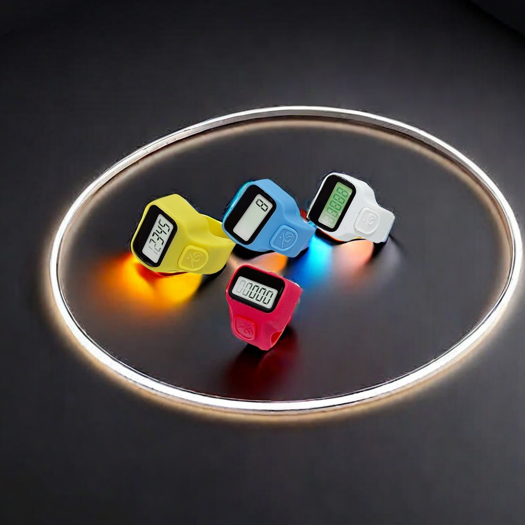 电子佛珠/手带计数器/流量计/指环计数器/计数器念珠白底实物图