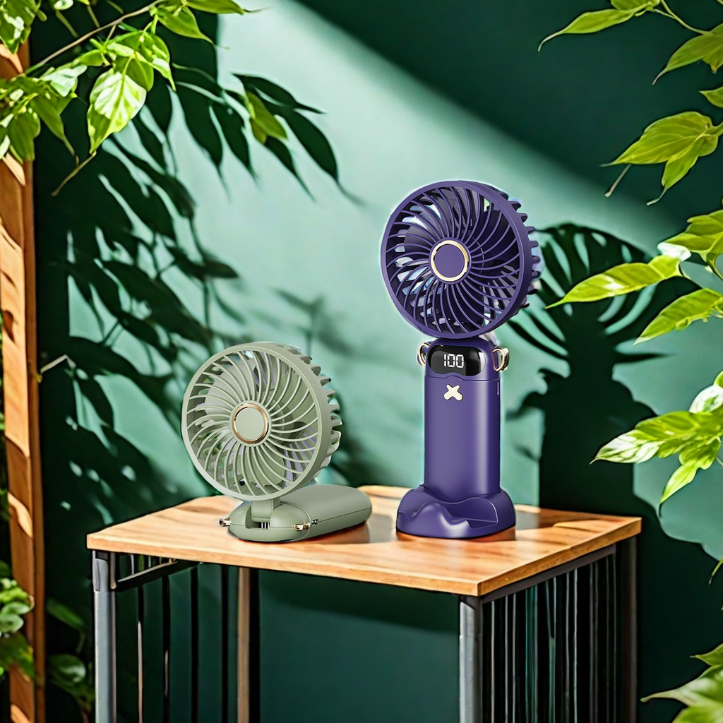 迷你电风扇手持USB充电小风扇 家用学生宿舍便携式随身挂脖户外风扇 静音节能迷你风扇