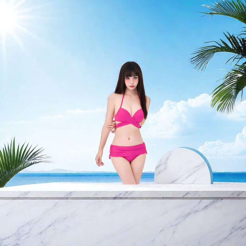 2024 New Solid Color Split Bikini Women's Bathing Suit Sexy Backless Hot Spring Bathing Suit Fashion Trend