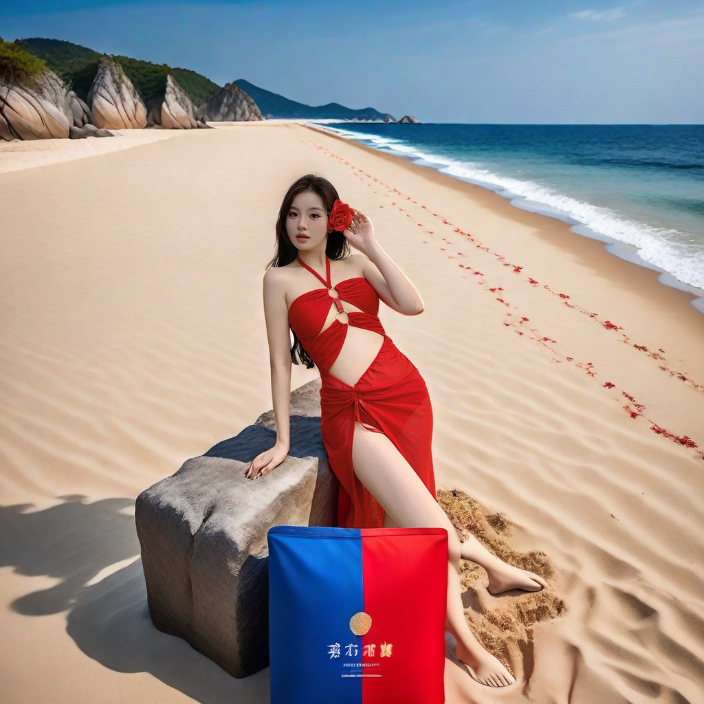 2024 The New Red Sexy Bikini Women's Swimsuit Small Chest Gathering To Slimming Backless Split Design Specification drawing