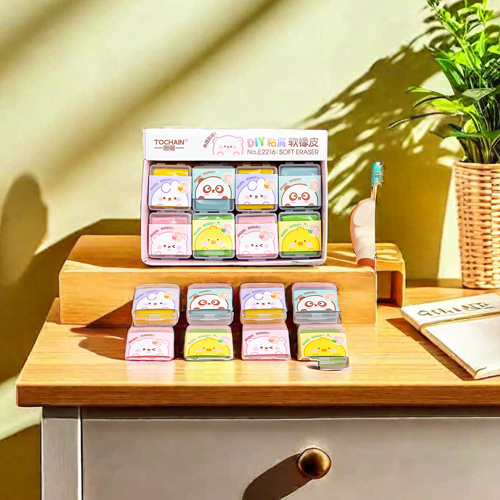 Creative malleable eraser cartoon molded sketch color children's DIY sticky eraser sticky note comes with a gift. Remove handwriting without leaving any trace