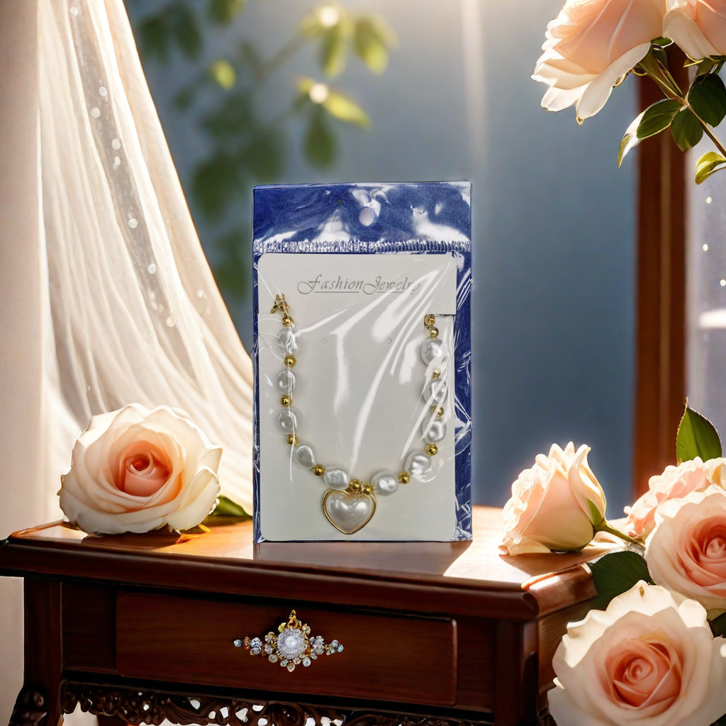 新款法式镶钻拉伸珍珠爱心手链通勤小香风气质手环百搭高级感手饰