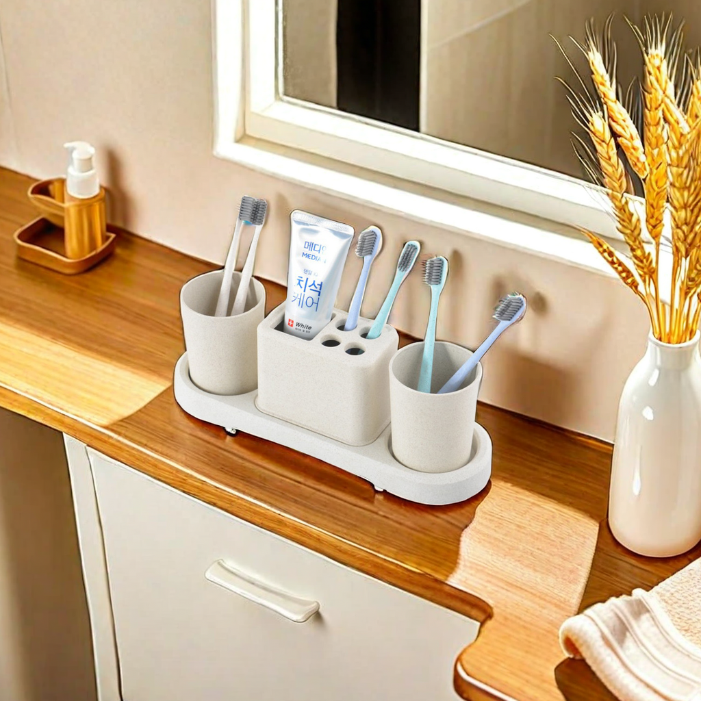 Wheat straw couple toiletry set, household toothbrush cup holder, student toothbrush and toothbrush holder, plastic mouthwash cup factory direct sales, other categories, environmentally friendly materials