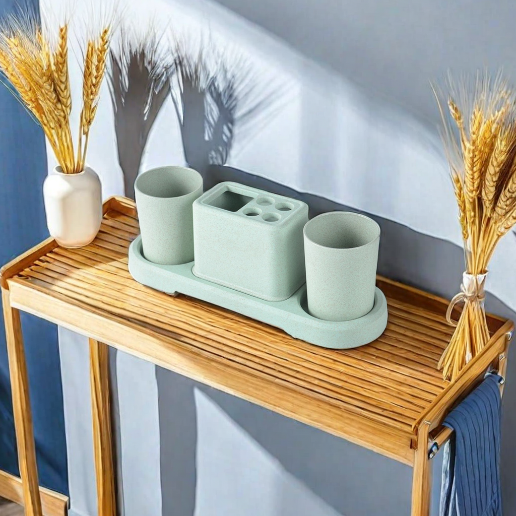 Wheat straw couple toiletry set, household toothbrush cup holder, student toothbrush and toothbrush holder, plastic mouthwash cup factory direct sales, other categories, environmentally friendly materials Item Picture