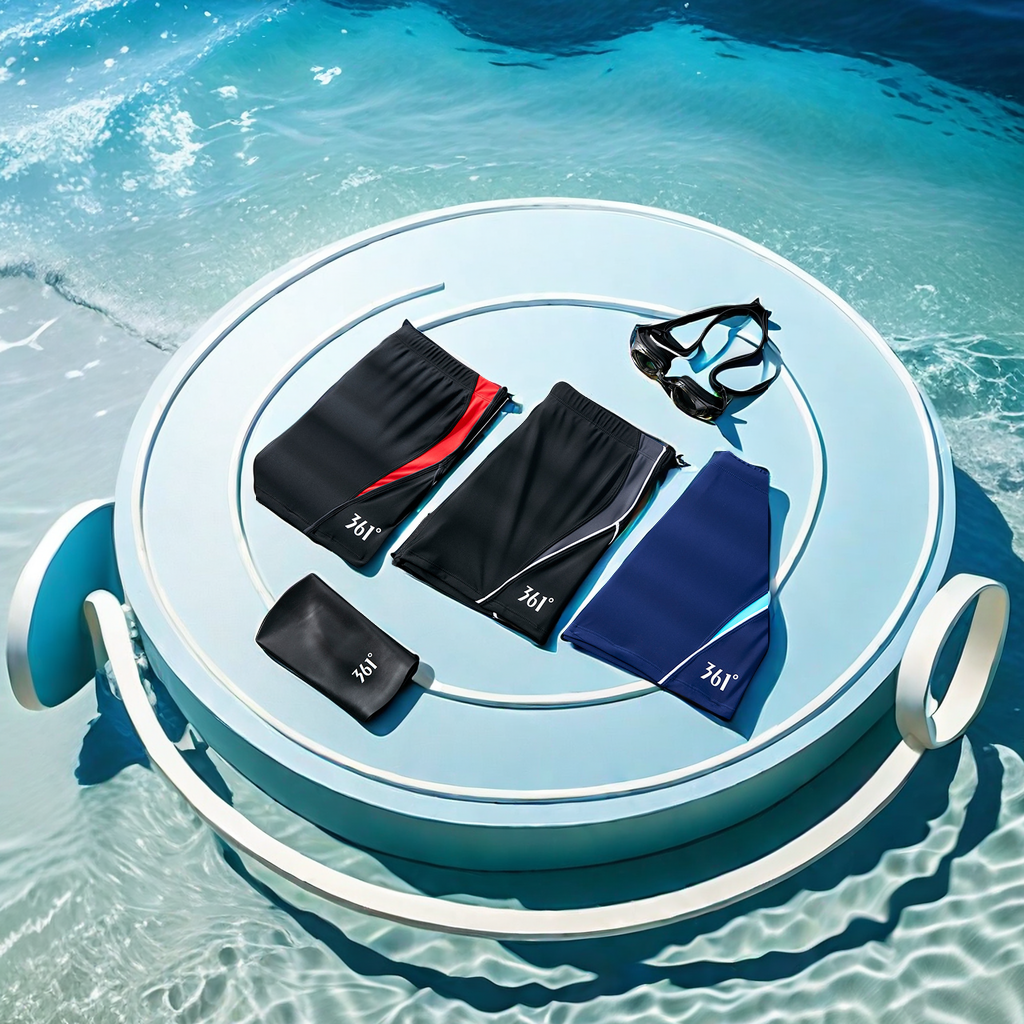 361 Men's Professional swimming trunks anti-embarrassment flat-angle 5-inch swimming trunks large-sized quick-drying swimsuit sets are suitable for all kinds of water activities details Picture