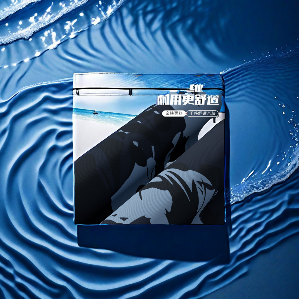 New men's professional double-layer flat-angle five-inch swimming trunks, anti-embarrassment adult beach swimming equipment, trendy and comfortable swimsuits Specification image