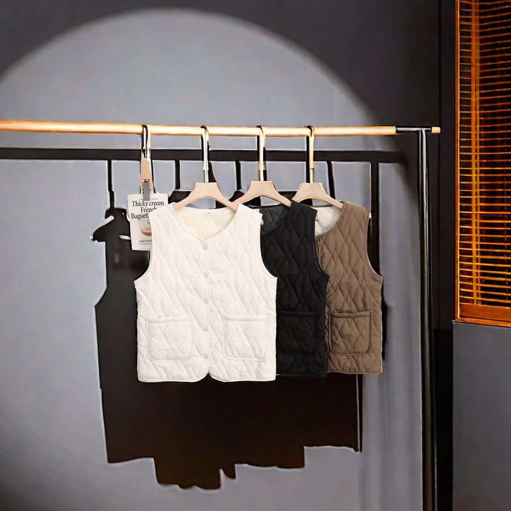 The new winter women's fleece outer vest is warm and thickened. The comfortable fleece inner sleeveless vest clip is made of anti-running cotton material. It is suitable for other categories