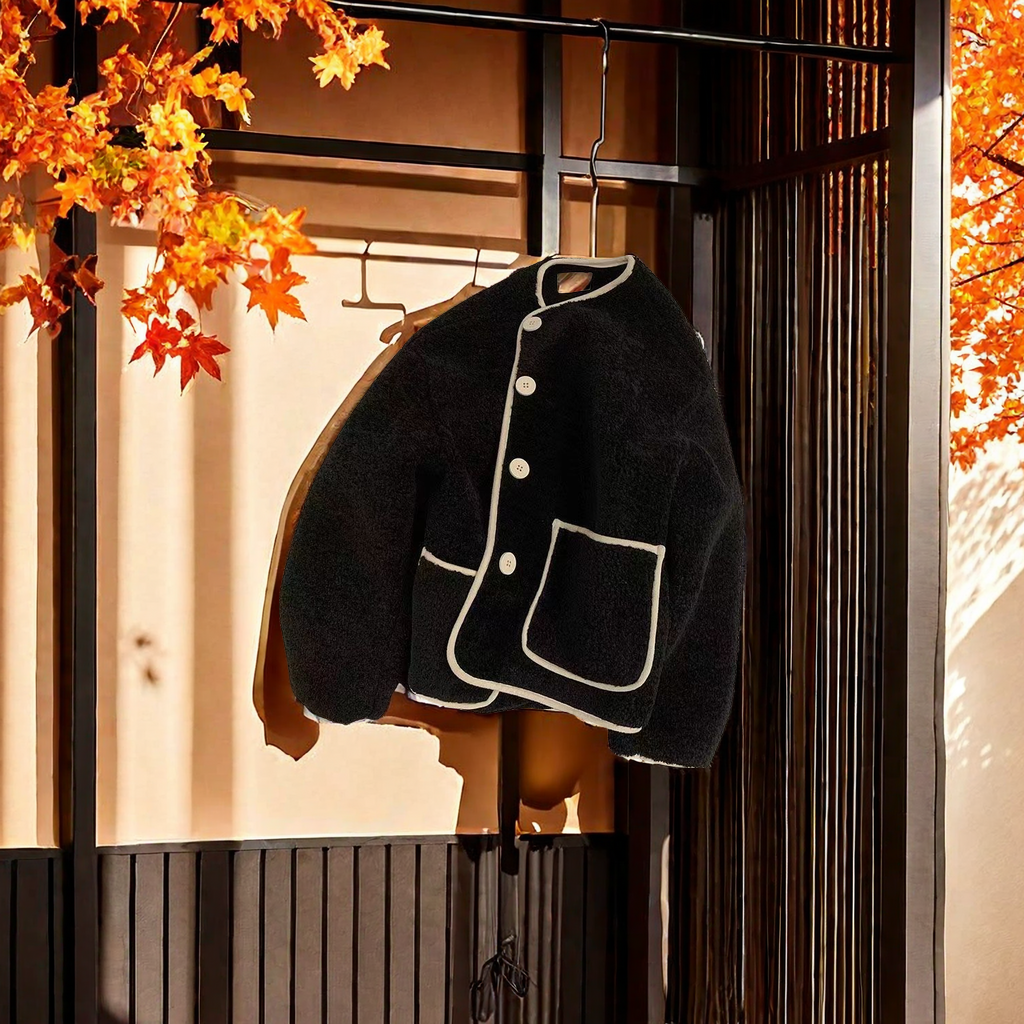 2023 New autumn and winter women's chanel-style lambskin coat, high-end, warm, loose and versatile cardigan top, other categories selected Specification image