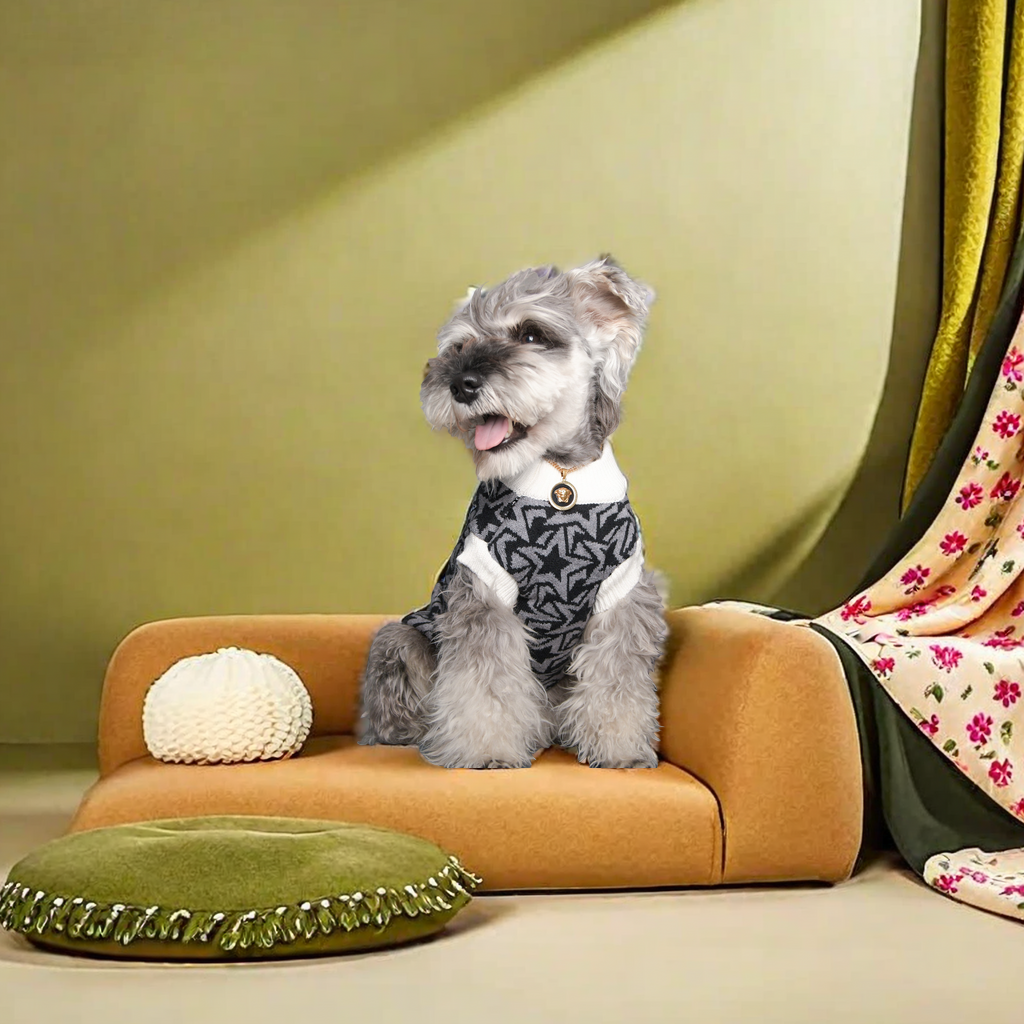 沣源宠物用品批发 新品秋冬款猫猫小狗狗毛衣 花朵图案针织毛衣 宠物保暖工艺品精选