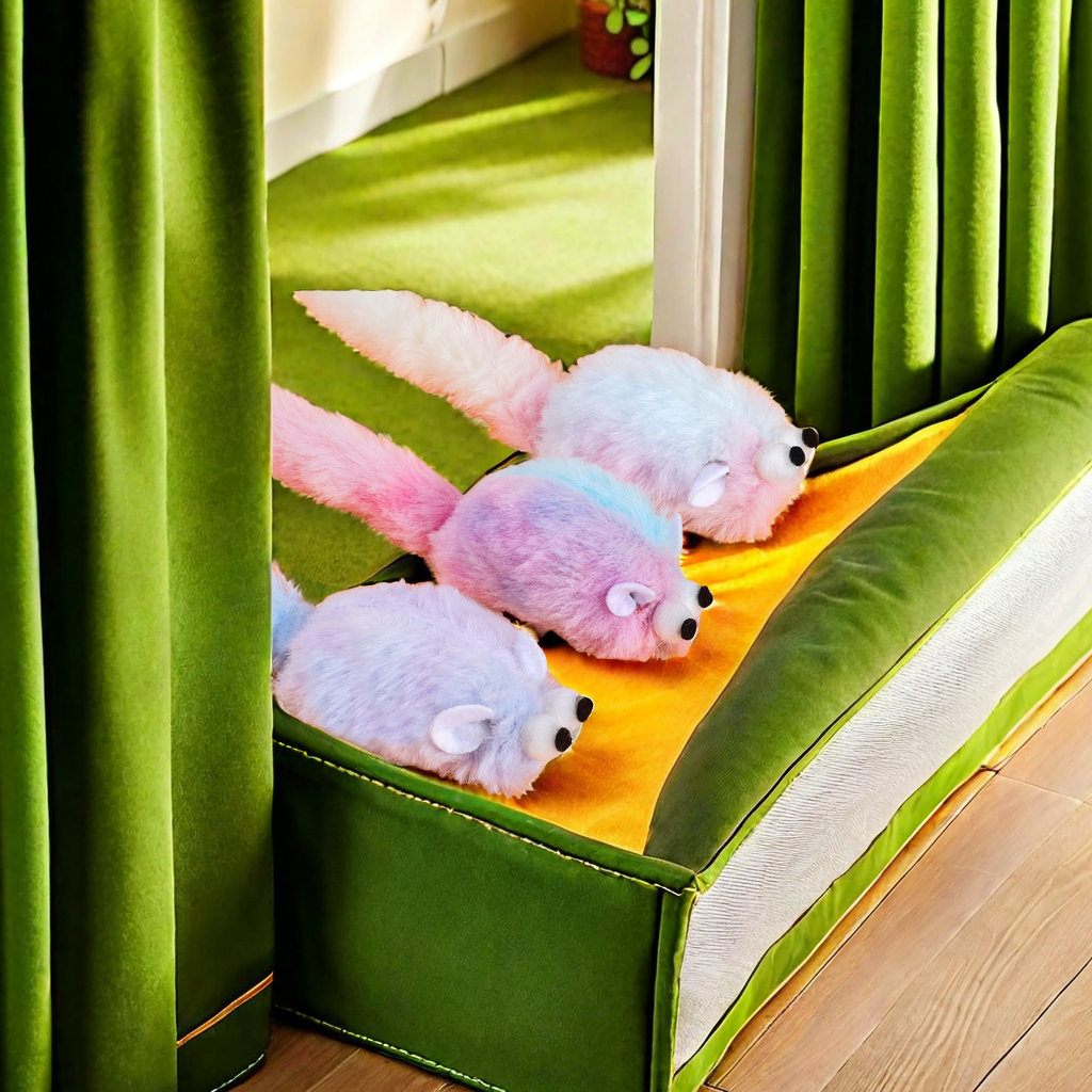 Cross-border plush long tail mouse cat toys cat supplies manufacturers wholesale spot processing customized cat interactive toys Specification drawing