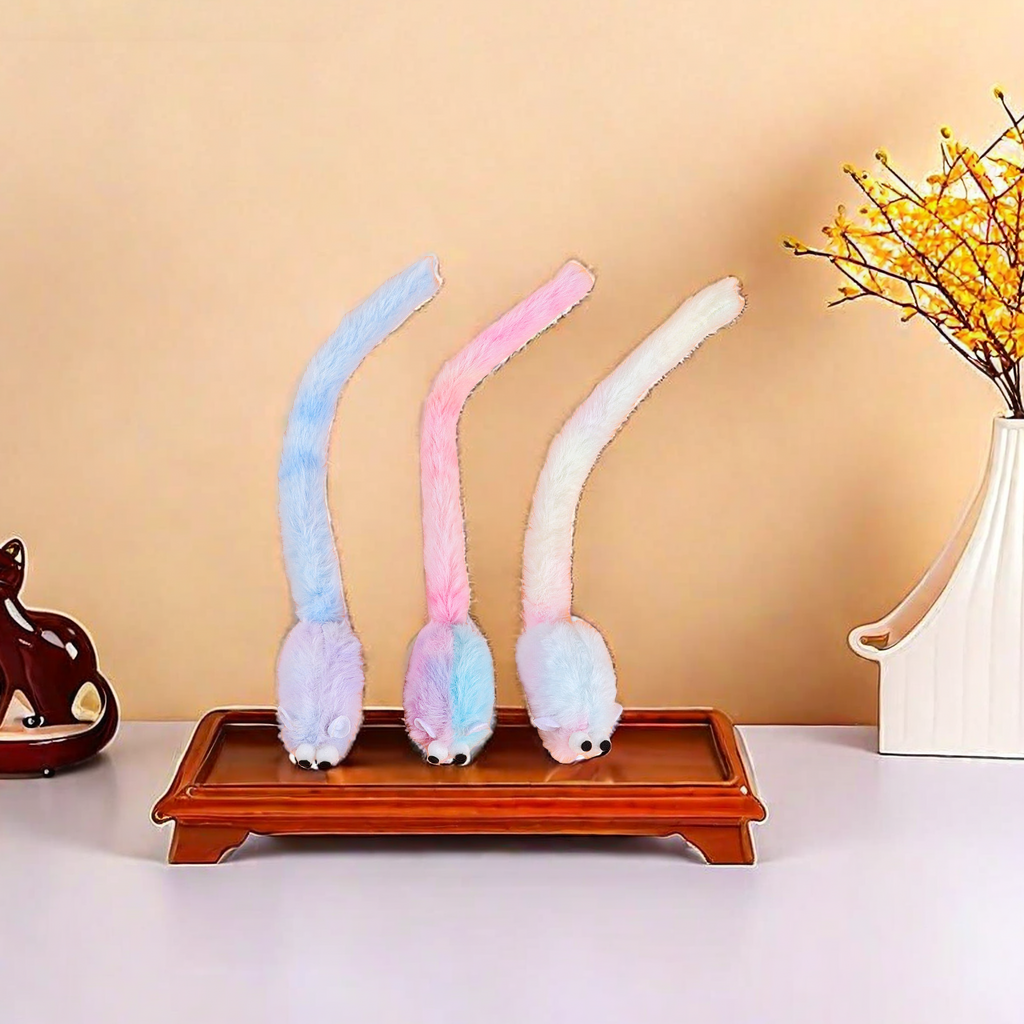 Cross-border plush long tail mouse cat toys cat supplies manufacturers wholesale spot processing customized cat interactive toys Application Scenario