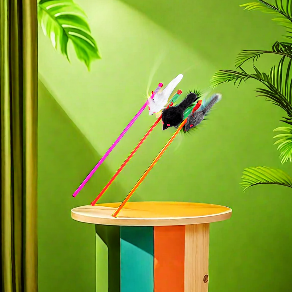 New color rod teasing cat stick simulation mouse design can make rustling sound interaction since hi cat toy manufacturers direct cat interactive toys Other categories Item Picture