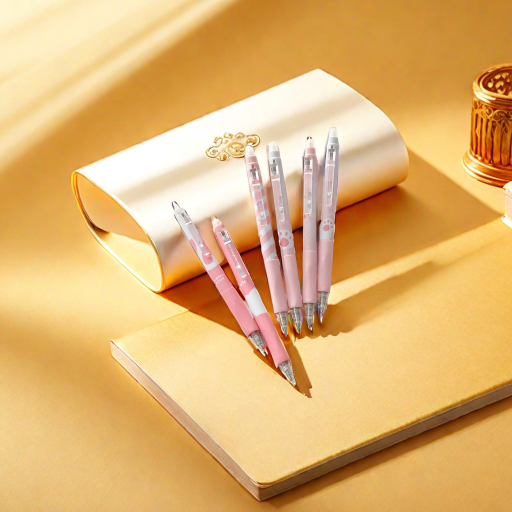 Chenxi's new cat paw planner pen, 0.6mm, easy-to-erase colored brush, gel pen, touch-erasable color-changing fountain pen, creative stationery, cute student supplies Item Picture