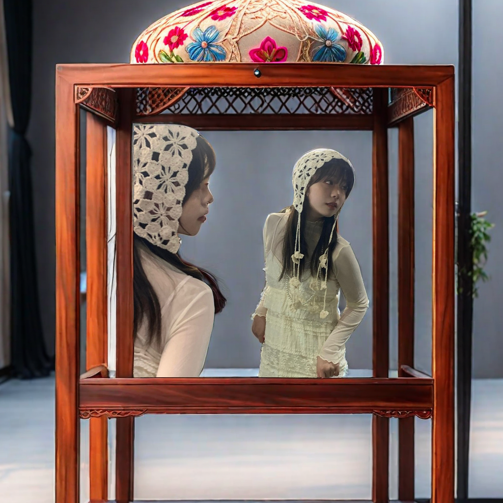 Bohemian-style hand-knitted flowered tassel headpiece hat with hollowed-out hook flower design, ethnic style, versatile hat for traveling in Yunnan, adult size Application Scenario