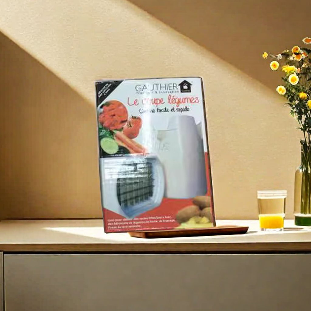 Creative TV product: White lightweight French fries and potato slicer, one-click operation, kitchen gadget, one-piece consignment, home kitchen wonder Specification image