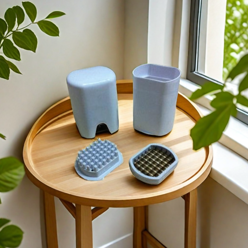 Creative TV product: White lightweight French fries and potato slicer, one-click operation, kitchen gadget, one-piece consignment, home kitchen wonder Application Scenario