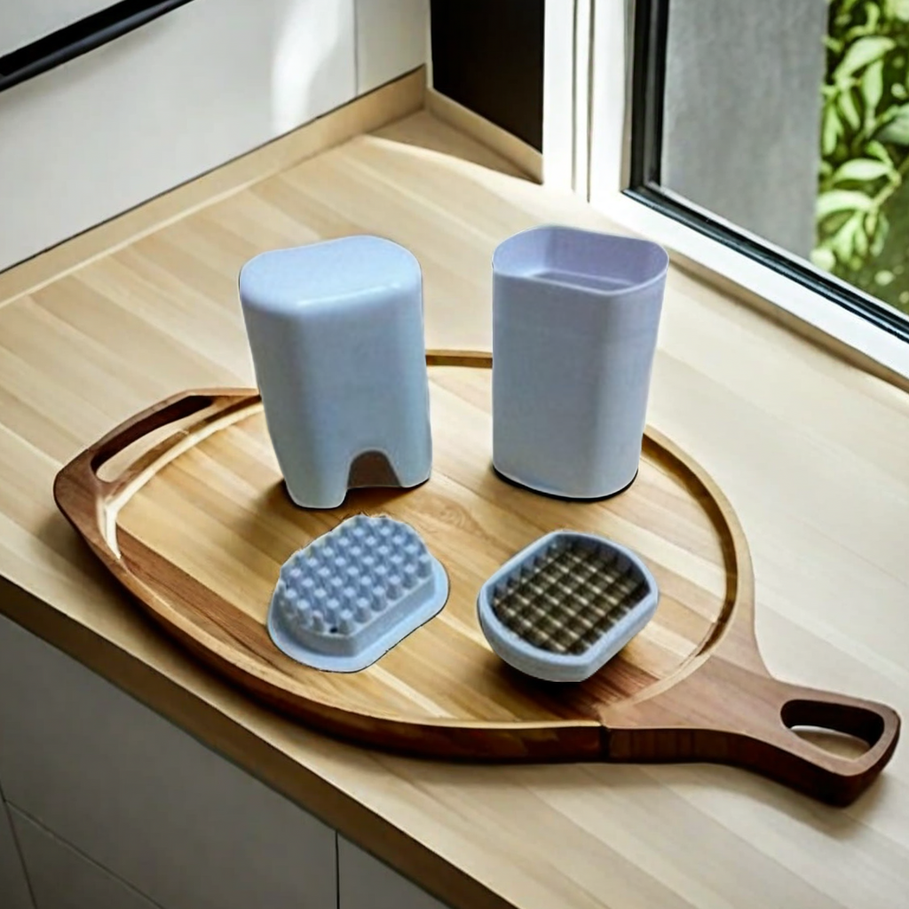 Creative TV product: White lightweight French fries and potato slicer, one-click operation, kitchen gadget, one-piece consignment, home kitchen wonder Item Picture