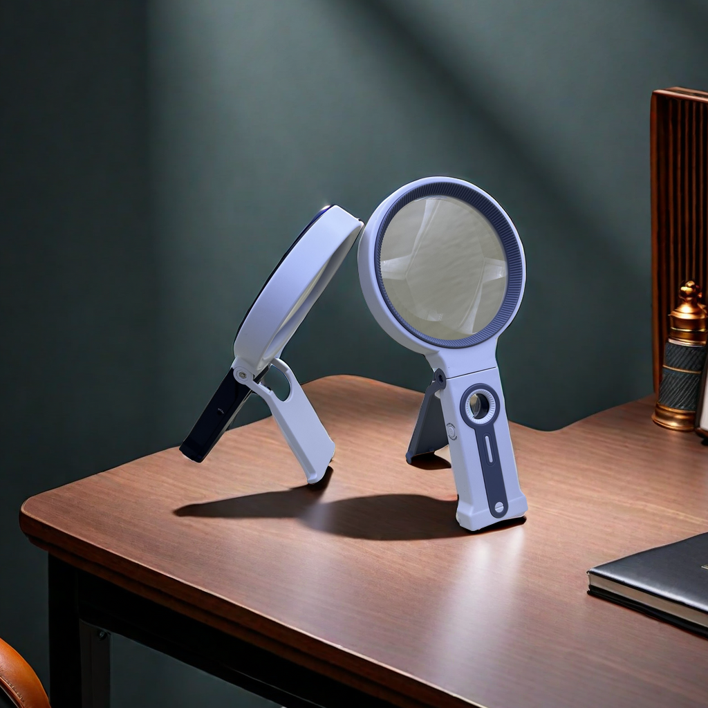The new 7068B handheld stand type high-definition high-magnification 36-LED lamp magnifying glass has bright light and is a portable gift magnifying glass for clearer observation of details