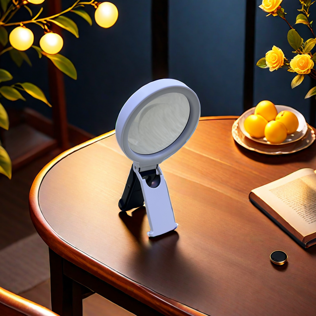 The new 7068B handheld stand type high-definition high-magnification 36-LED lamp magnifying glass has bright light and is a portable gift magnifying glass for clearer observation of details details Picture
