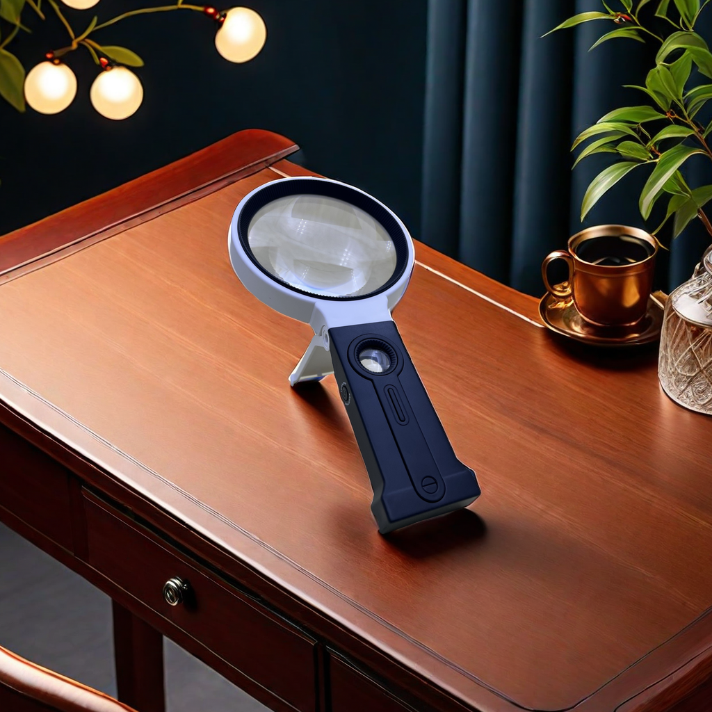 The new 7068B handheld stand type high-definition high-magnification 36-LED lamp magnifying glass has bright light and is a portable gift magnifying glass for clearer observation of details Specification image