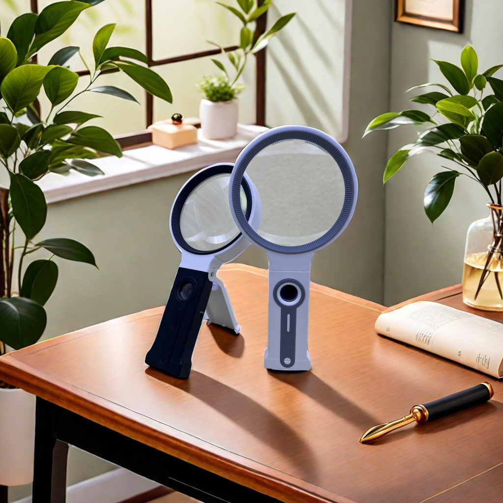The new 7068B handheld stand type high-definition high-magnification 36-LED lamp magnifying glass has bright light and is a portable gift magnifying glass for clearer observation of details Item Picture