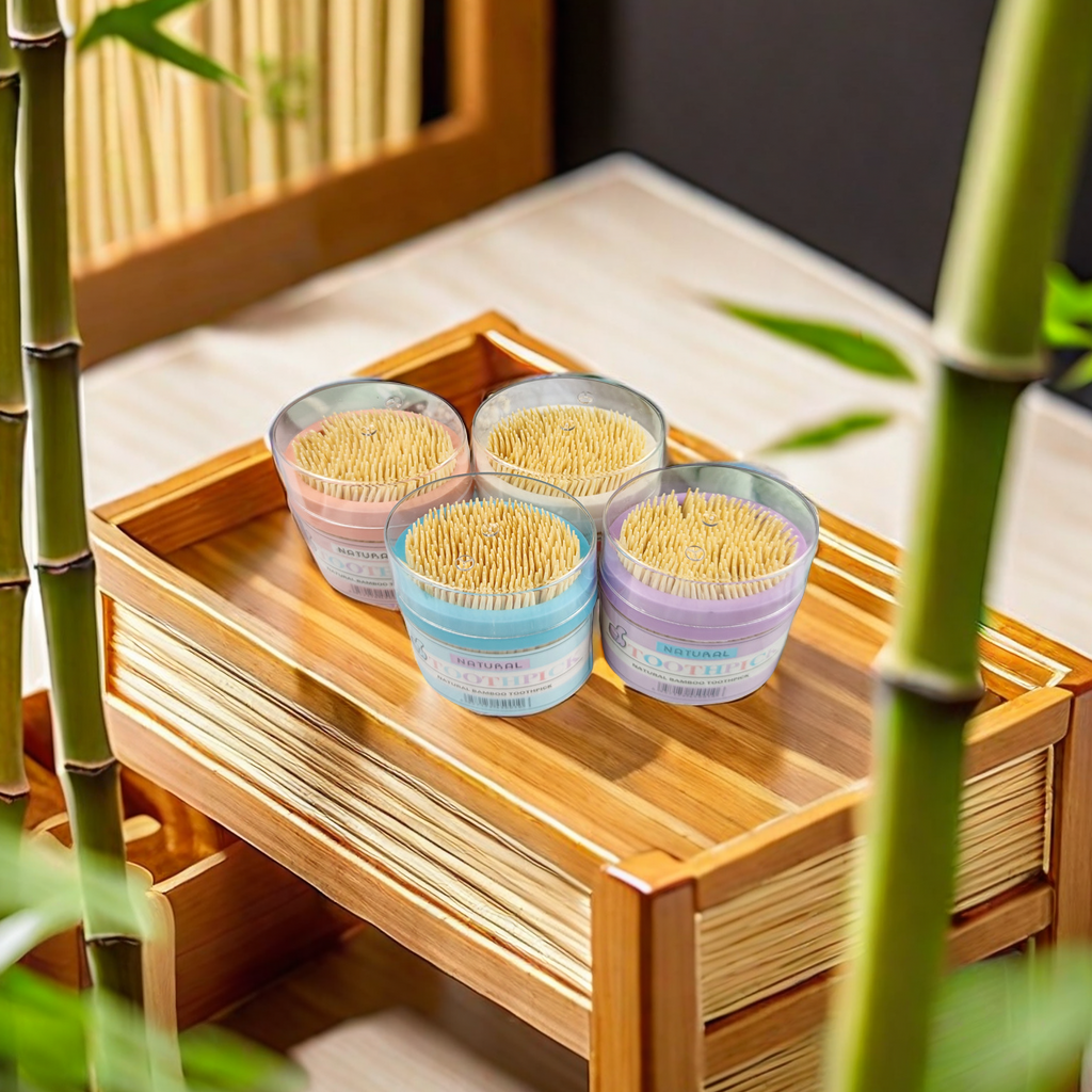 Natural bamboo toothpicks, double-headed disposable tooth gap cleaning, high-end boxed dental floss for hotels, one-yuan and two-yuan best-selling items at street stalls