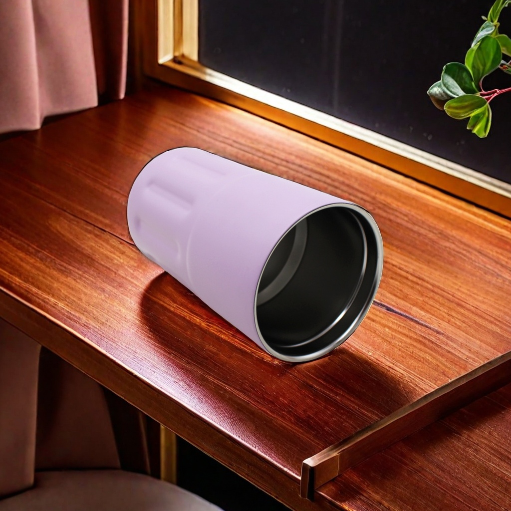 304 Double-layer stainless steel coffee cup, gradient matte paint, glossy paint, Wen Wen model, with handle design, portable thermos cup Specification image