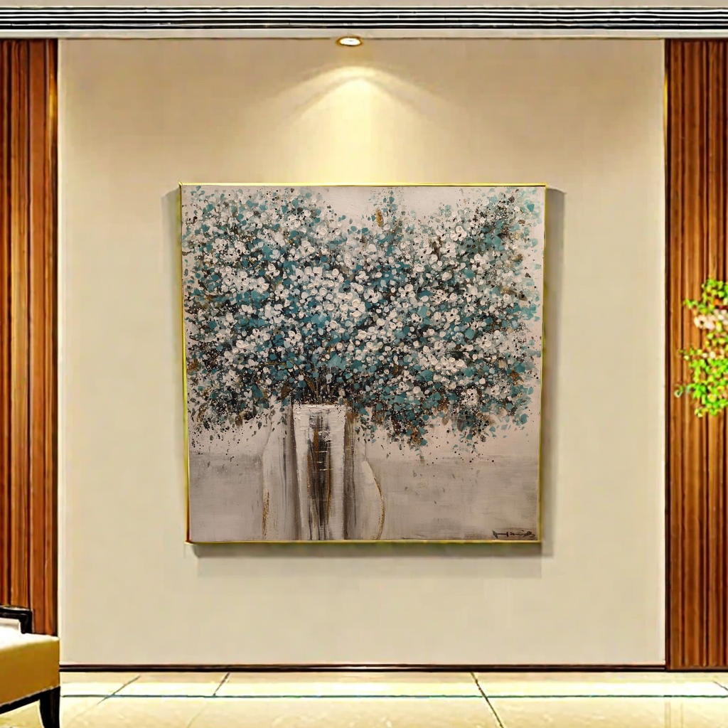 الرسم الزيتي للزهور الزيتية على الجدران الخلفية للأرائك يمكن أن يحسب حجم أعمال الفنادق Item Picture