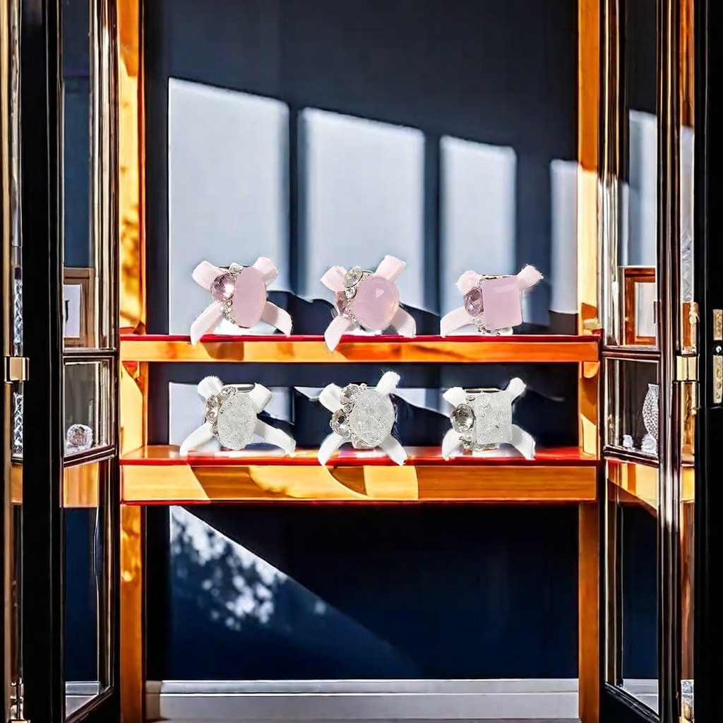 网红欧根纱蝴蝶结堆钻美甲饰品钻雾面粉玉透色碎冰花鸽子蛋冰糖钻产品图