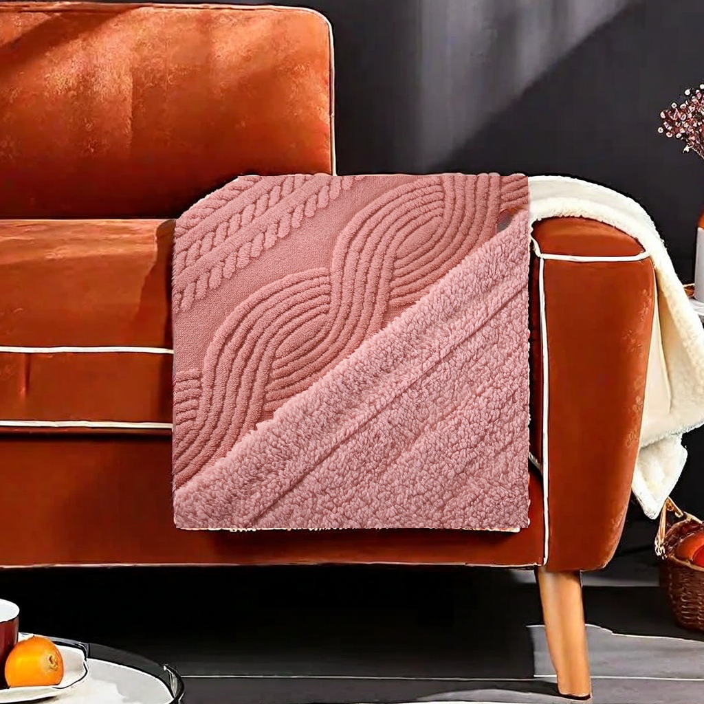 New autumn and winter double-layer thickened coral fleece flannel color lambskin fleece composite sofa cover blanket, air conditioning blanket, comfortable and warm chemical fiber blanket DB home textiles Application Scenario