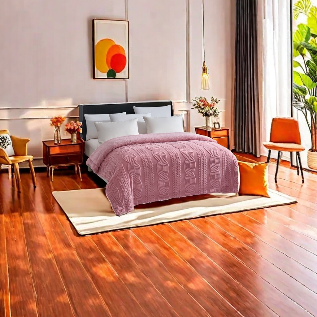 New autumn and winter double-layer thickened coral fleece flannel color lambskin fleece composite sofa cover blanket, air conditioning blanket, comfortable and warm chemical fiber blanket DB home textiles Item Picture