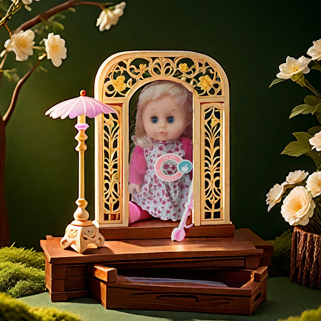 迷你小家居饰品躺椅 家具工艺品精致手工 创意摆件家居装饰品 简约现代风格肥童娃娃+推车 套装盒装娃娃 重身娃娃 商超娃娃