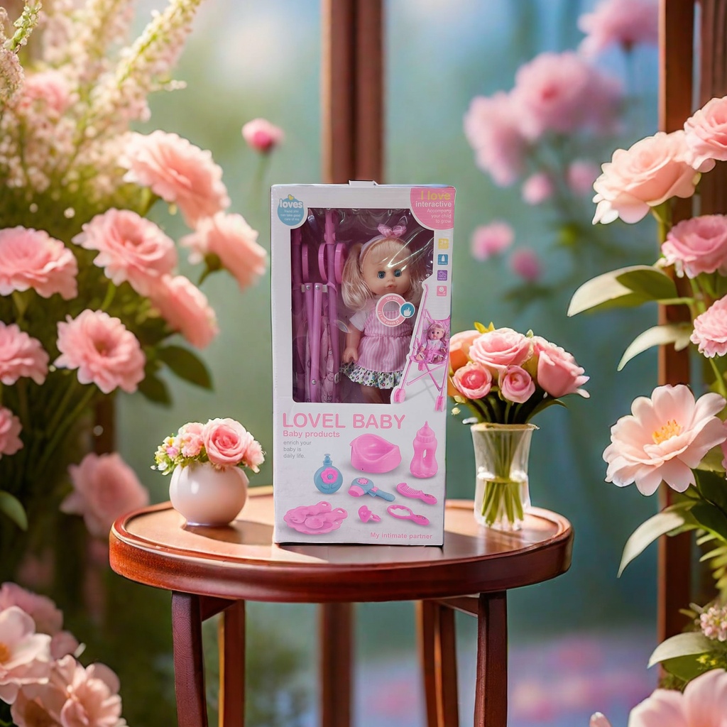 肥童娃娃+推车 套装盒装娃娃 重身娃娃 商超娃娃 过家家玩具 小家居饰品 音乐娃娃工艺品 精致服饰 创意摆件家居装饰品 图