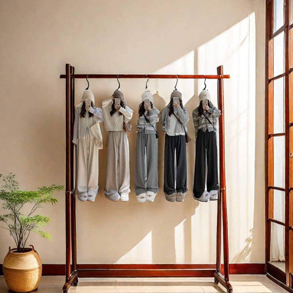 The new autumn glutinous rice pants have a slimming drape. The straight-leg wide-leg pants are casual and slimming. The long pants are loose and can be worn over. The casual pants are fashionable and comfortable in style Item Picture