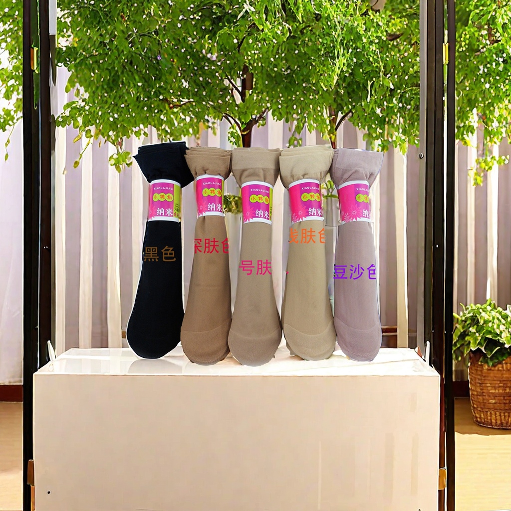 Factory direct sales of summer women's thin core-wrapped silk small chili short silk socks, wear-resistant and reinforced anti-shedding steel wire socks wholesale, light and breathable silk socks, comfortable and not constricting feet Specification image